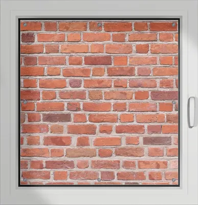 Produktbild von Wallario Lichtschutzbild, Dekorativer Sichtschutz Sonnenschutz 96 x 100 cm mit Motiv: Rote Ziegelsteinwand - Backsteine - Verdunklung ohne Bohren