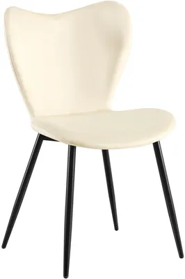 Produktbild von CLP Esszimmerstuhl Maika gepolstert mit Samt- oder Stoffbezug belastbar bis 150 kg creme Material Samt