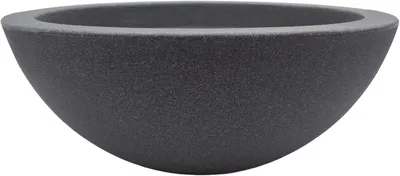 Produktbild von mucHome XXL Pflanzschale Anthrazit Ø 52cm Höhe ca. 20 cm - Pflanzkübel Pflanztopf - Brunnenschale für Miniteich - Kunststoff mit Stein-Optik - Abfluss