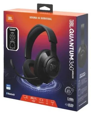 Zdjęcie produktu dla JBL QUANTUM 360, Bezprzewodowy, Gaming, 20 - 20000 Hz, 255 g, Zestaw suchawkowy, Czarny
