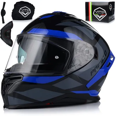 Produktbild von Integralhelm für Moped mit Sonnenblende | VITO PRESTO | Motorradhelm | ECE 22.06 | Integralhelm für Motorrad | XL (61-62 cm)