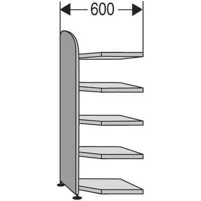Produktbild von Kerkmann Eckregal Dante weiß 60,0 x 32,5 - 60,0 x 190,0 cm