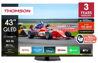 Obrázek produktu pro Thomson 43QG7C14, 109,2 cm (43"), 3840 x 2160 px, QLED, Smart TV, Wi-Fi, Černá