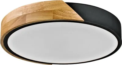 Zdjęcie produktu dla Plafon LED okrągły NASTRO czarny-biały 24W Ciepła biel 2400lm drewno wym:5,5x32x32cm IP20 Italux