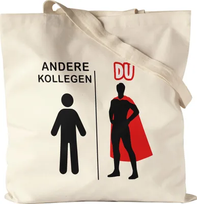 Produktbild von Andere Kollegen Du Jutebeutel Stoffbeutel Canvas  Superheld Mein Held Dankeschön Geschenkidee Lustig Humor