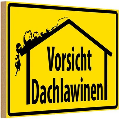 Produktbild von vianmo Holzschild 12x18 cm Vorsicht Dachlawinen Warnschild Hinweisschild