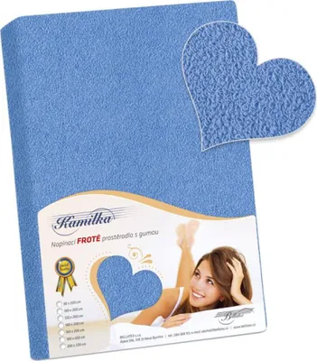 Zdjęcie produktu dla Prześcieradło frotte - niebieskie - 200x220
