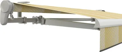 Produktbild von SOLUNA Gelenkarmmarkise Trend 4,5x3,5 Stoff Dessin J201 Gestell E6EV1 silber eloxiert Antrieb links inkl. Motor, Wandsch
