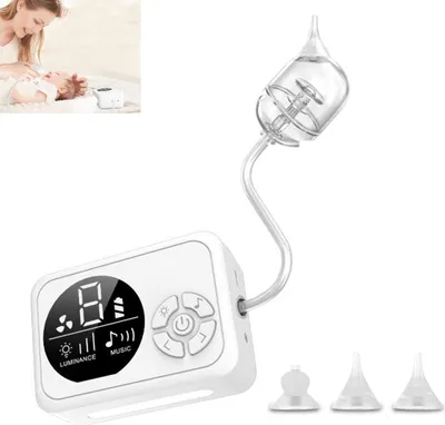 Produktbild von Baby-Nasensauger elektrisch – 9 einstellbare Saugstufen, 3-stufiges Nachtlicht & beruhigende Kinderliedfunktion, schonend für Neugeborene.