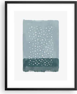 Produktbild von Gerahmtes Poster - Schwarzer Rahmen - Aquarell Modern Blau - 40x50 cm - Wand Bild - Wanddeko - Wandbilder - Kunstposter - Wandposter - Bilderrahmen - Bilder - Kunstdruck - P2BPA40x50-4550