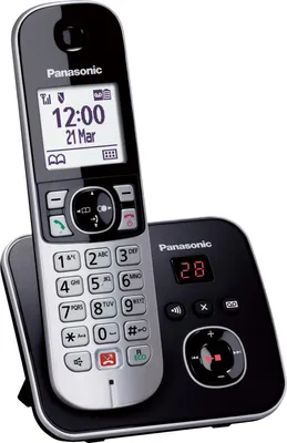 Image de Téléphone DECT Panasonic KX-TG6861 avec identification de l'appelant Noir, Gris