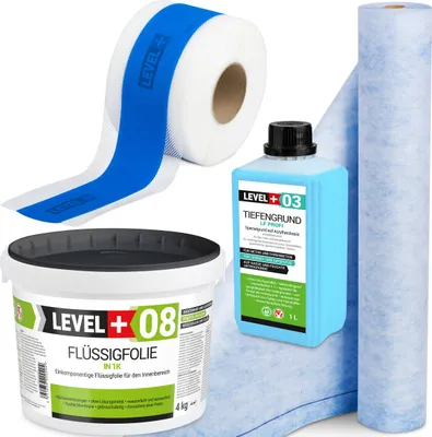 Produktbild von Abdichtung Dichtset Dichtband Flüssigfolie 4kg Dichtbahn 1m Tiefengrund SET313