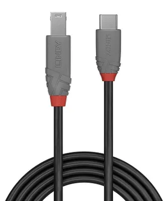 Produktbild von Lindy 36667, 2 m, USB C, USB B, USB 3.2 Gen 1 (3.1 Gen 1), Schwarz