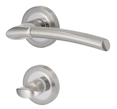 Produktbild von Rosettengarnitur für Bad-WC-Türen, inkl. WC-Riegel, Cliprosette Ø55mm