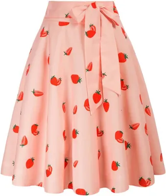 Produktbild von Damenrock Ausgestellt Vintage Elegant Retro Rosa XXL
