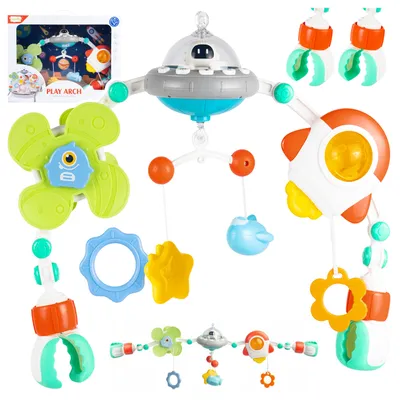 Produktbild von Malplay Ufo-Bügel Karussell für das Kinderbettmit Melodie Lichtern Anhängern Geschenk ab Geburt
