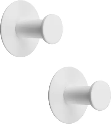 Produktbild von Wandhaken aus Edelstahl, kein Bohren erforderlich, weiß, für Handtücher, Schlafzimmer, Küche.