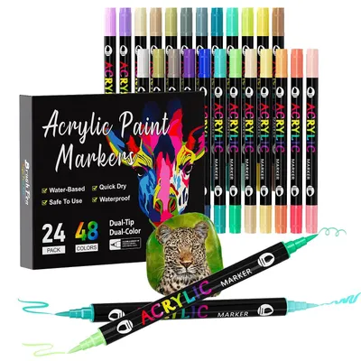 Produktbild von 48 Acrylfarbstifte mit doppelspitzigem Stift