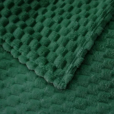Produktbild von Lozkoholicy Decke 200x220 Geprägt Mikrofaser Dunkelgrün