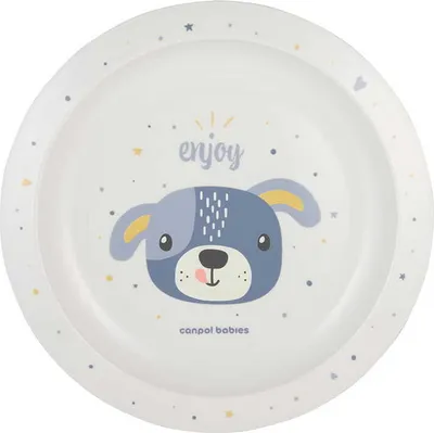 Produktbild von Canpol Babies Plastikteller Niedliche Tiere 9m+ Hund Blau