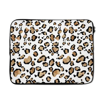 Produktbild von MuchoWow® Laptop Hülle 15 Zoll Pantherdruck - Braun - Muster Laptoptasche - Laptoptasche - Sleeve - Rundum-Schutz