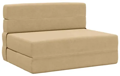 Produktbild von vidaXL Klappsofa Bett Hellgrün-Grau 190 x 70 x 15 cm Cordstoff