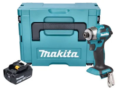 Image de Makita DTD 173 T1J Clé à choc sans fil 18 V 180 Nm 1/4" Brushless + 1x batterie 5,0 Ah + Makpac - sans chargeur