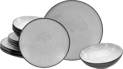 Produktbild von CreaTable, 23963, Malmö Frost, Tellerset 12-tlg, Steinzeug