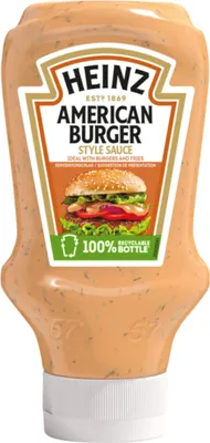 A bottle of Heinz American Burger Style Sauce.
