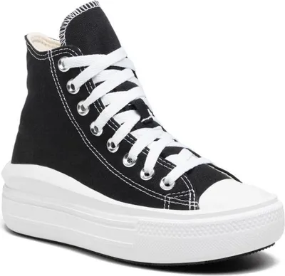 Produktbild von Converse CT AS Move Schwarz weiße Frauen Hi Top Schnürschuhe aus Le en mit Plateau – undefined / Schwarz Weiß
