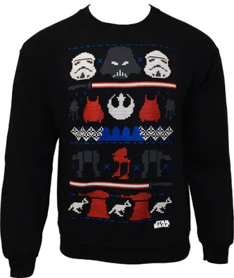 Obrázok produktu pre Pánsky vianočný sveter Star Wars s nórskym vzorom z temnej strany NS4035 (S) (modrý)