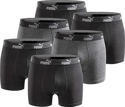 Produktbild von Boxershorts Puma Herren Boxershorts 6er-Pack Schwarz Schwarz