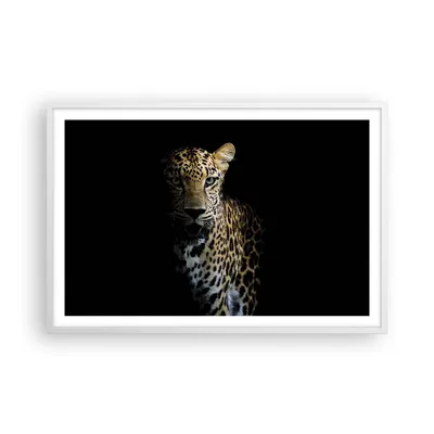 Produktbild von Gerahmtes Poster - Weißer Rahmen - Schattig Leopard Panther - 91,5x61 cm - Wand Bild - Wanddeko - Wandbilder - Kunstposter - Wandposter - Bilderrahmen - Bilder - Kunstdruck - P2WAA91x61-4585