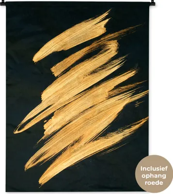 Produktbild von MuchoWow® Wandteppich Wandbehang Gold - Farbe - Streifen - Luxus - Abstrakt 90x120 cm Tapisserie Dekoration Wandtuch - Wanddeko