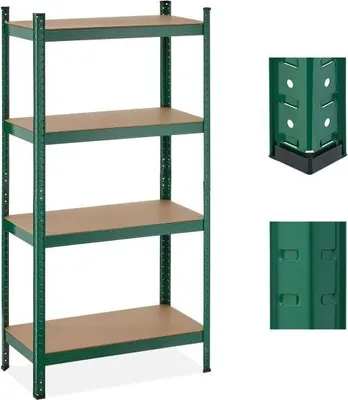 Immagine prodotto di Scaffale robusto verde con 4 livelli