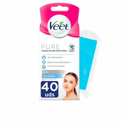 Image de Veet Bandas De Cera Pure Facial Piel Sensible 40 U