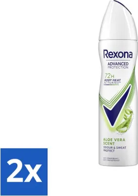 Obrázok produktu pre Rexona - Dezodorant v spreji - Vôňa aloe vera - Vyživujúci a svieži - 150 ml - Hodnotné balenie - 2 kusy