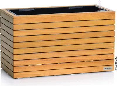 Produktbild von LECHUZA-Pflanzgefäß PALO Natural Wood 80 wide low Eukalyptusholz|mit Bewässerungssystem und Pflanzeinsatz|Echtholz-Oberfläche|78,5 x 37 x 46 cm||16774
