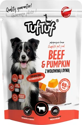 Produktbild von Tuftuf | Nassfutter für Hunde - Rindfleisch mit Kürbis - 300g - Hundeernährung - Mettwurst