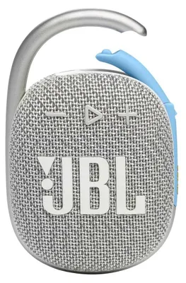 Produktbild von JBL Clip 4 Eco Bluetooth Lautsprecher recyceltes Material Weiß tragbare Musikbox
