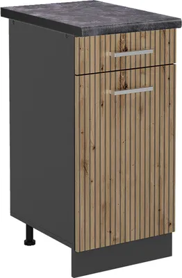 Image de Meuble cuisine Vicco R-Line Chêne Artisan 40cm , PT Anthracite, Model 49067