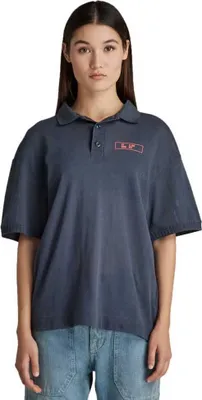 Produktbild von G-star Mesh Loose Kurzarm-poloshirt Blau M Frau Blau M