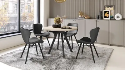 Produktbild von Design Esstisch Almo ausziehbar 90 cm bis 145 cm rund Esszimmer Tisch