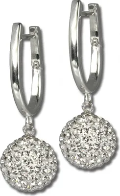 Produktbild von SilberDream weiß Ohrringe Zirkonia Damen 925 Silber Creolen GSO204