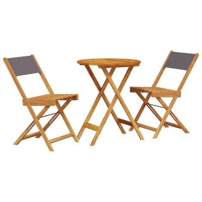 Produktbild von 3-tlg. Bistro-Set Anthrazit Stoff und Massivholz