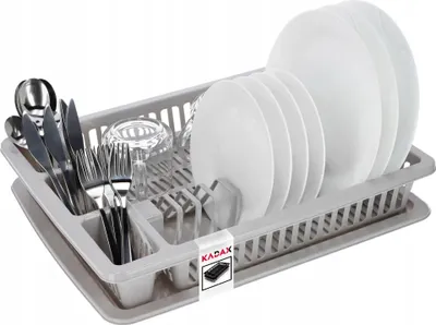 Obrázok produktu pre Odkvapkávač na riad – silikón – 1 úroveň – 46 cm – sivý