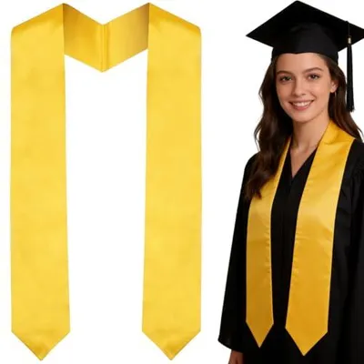 Produktbild von Uni Abschlussstola - Satin in Gelb - 1,8 m x 11,5 cm