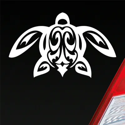 Produktbild von Auto Aufkleber Schildkröte Turtle Schildi Kröte Tribal 12x7 cm Weiss Matt Sticker Heckscheibenaufkleber
