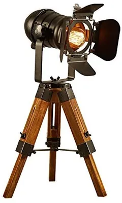 A spotlight lamp on a tripod stand.