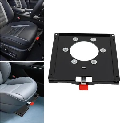Immagine prodotto di Piastra girevole per sedile di furgoni/camper - Lato guidatore - Rotazione a 360° - Adatta al sedile originale - 44×43,5×4,7 cm - Nero